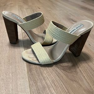 Callen Natural Raffia Steve Madden Heels